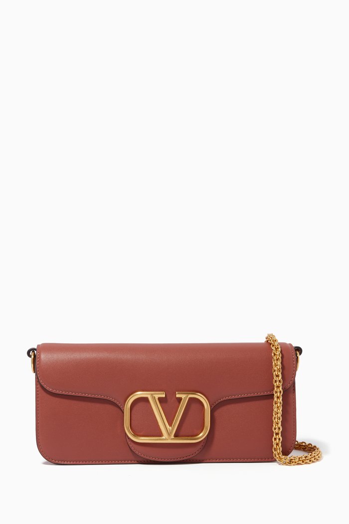 

Valentino Garavani Vlogo Signature Shoulder Bag in Leather, Brown