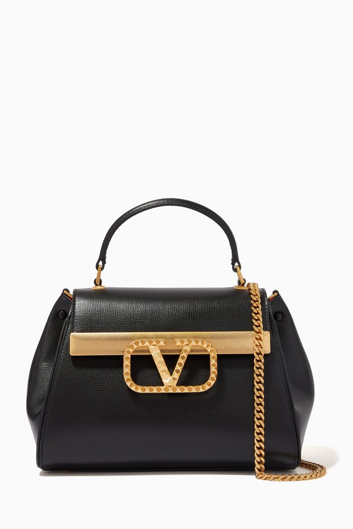 

Valentino Garavani Rockstud Alcove Small Bag in Calfskin, Black