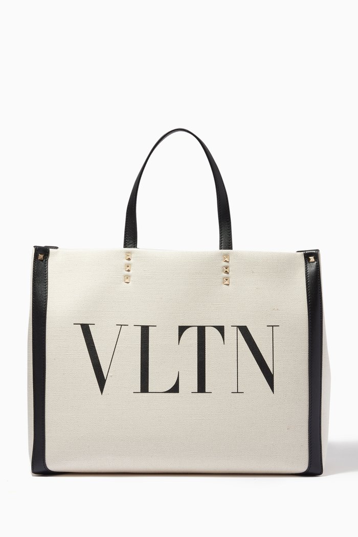 

Valentino Garavani Grande Plage Tote Bag in Canvas, Neutral