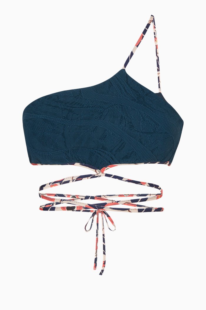 

Azucena Bikini Top in Jacquard, Blue