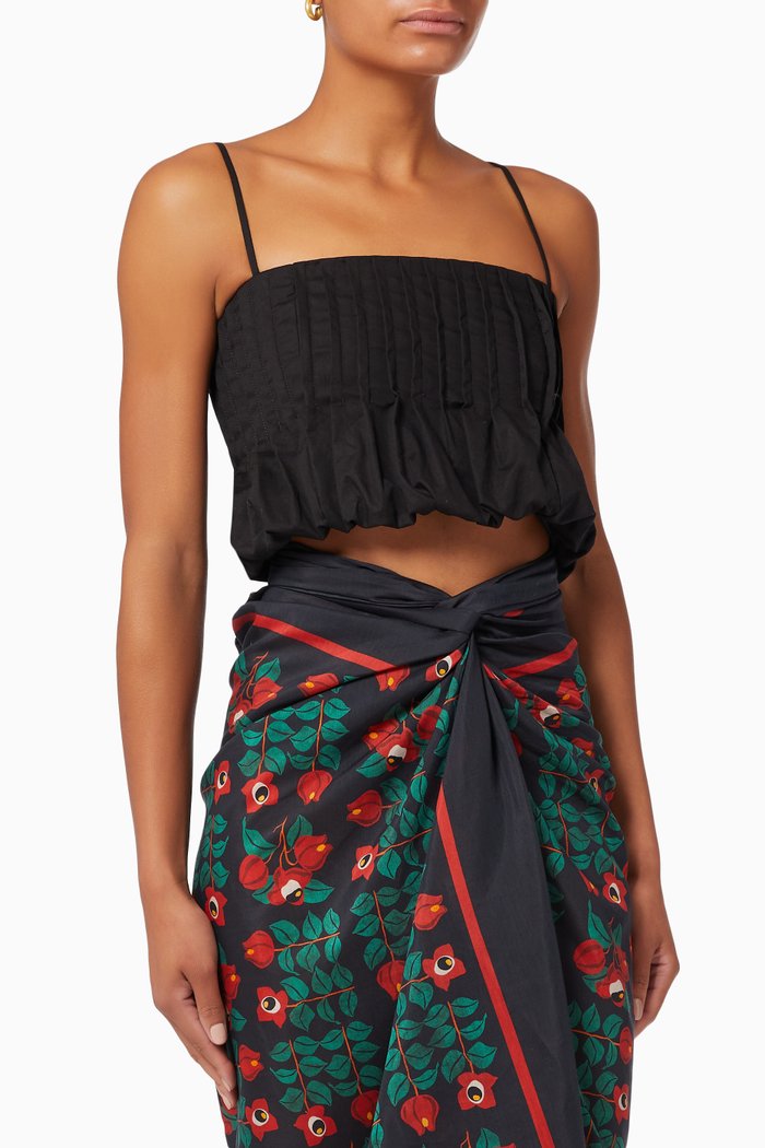 Tulipan Top in Cotton, Black