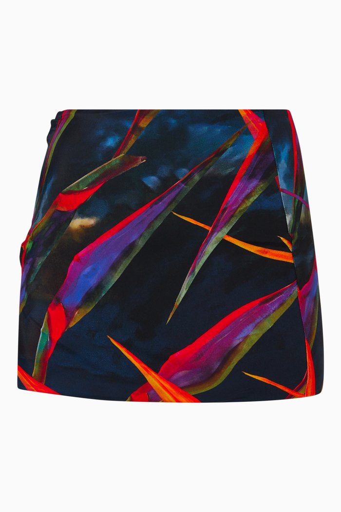 

Double Ring Mini Skirt in Recycled Nylon, Multicolour