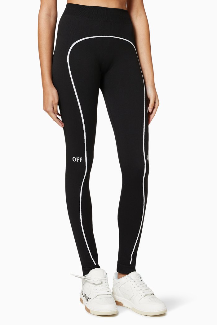 

Logo Active Leggings in Stretch Nylon, Black