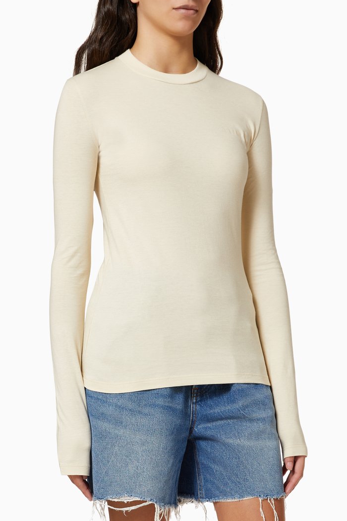 

Rubber Diagonals T-shirt in Cotton Jersey, Neutral
