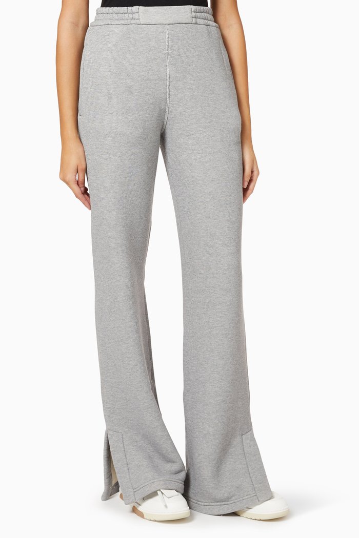 

Rubber Diagonal Sweatpants in Cotton Jersey, Grey