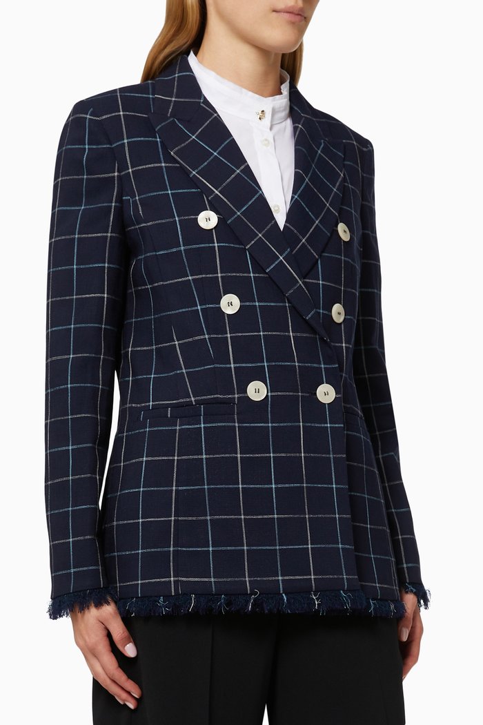 

Rivalsa Checkered Blazer in Viscose, Blue