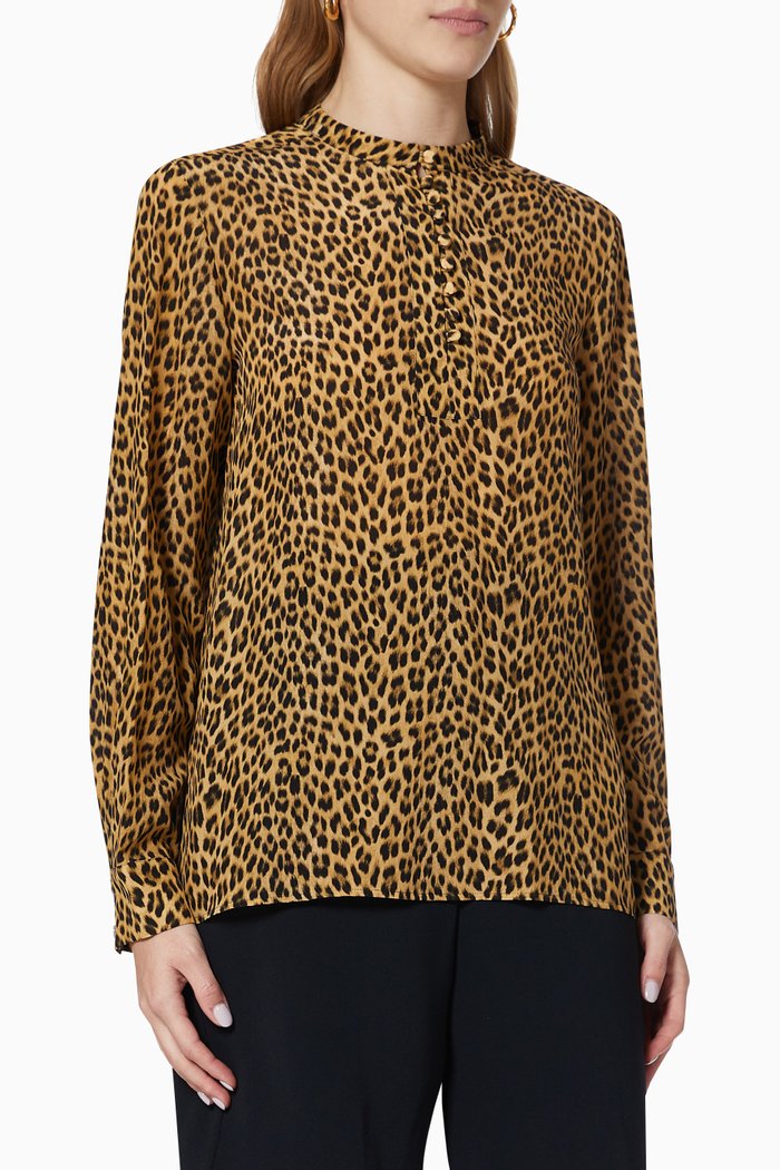 

Salto Leopard Blouse in Silk, Black