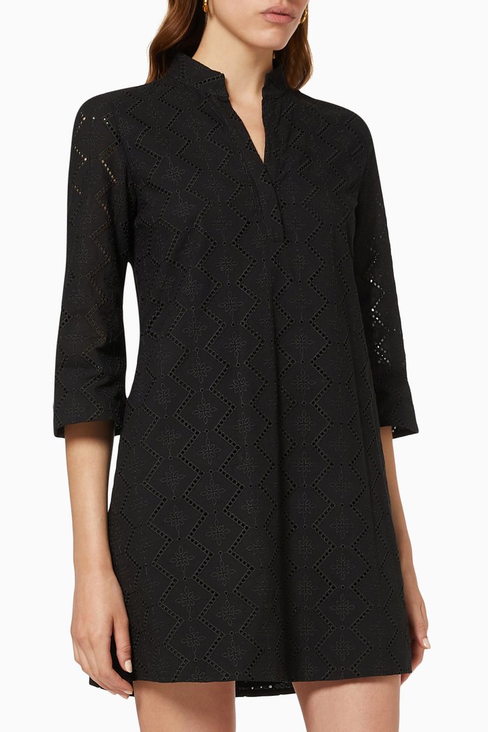 

Lester Dress in Cotton Muslin, Black