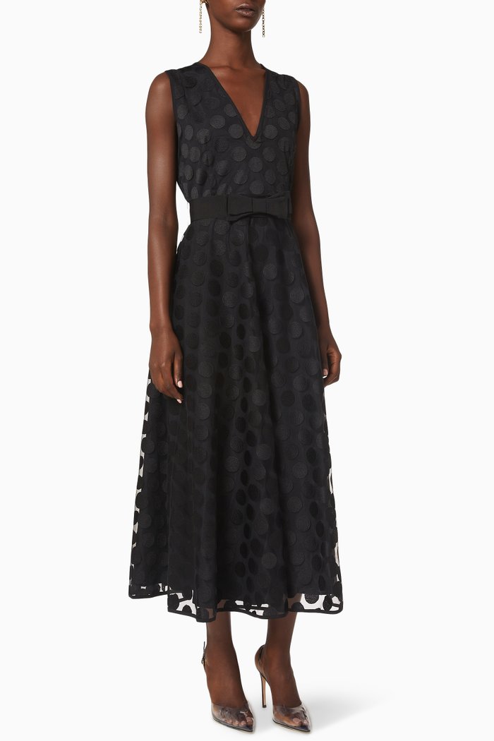 

Vargas Dress in Embroidered Mesh, Black