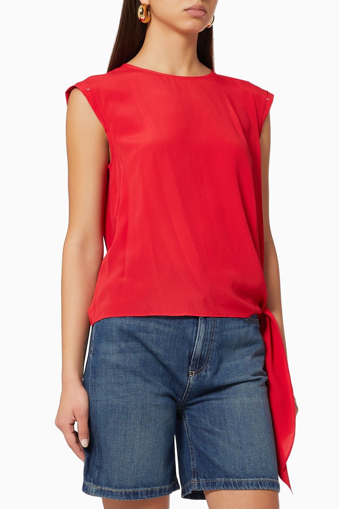 

Fulvia Tie Up Top, Red