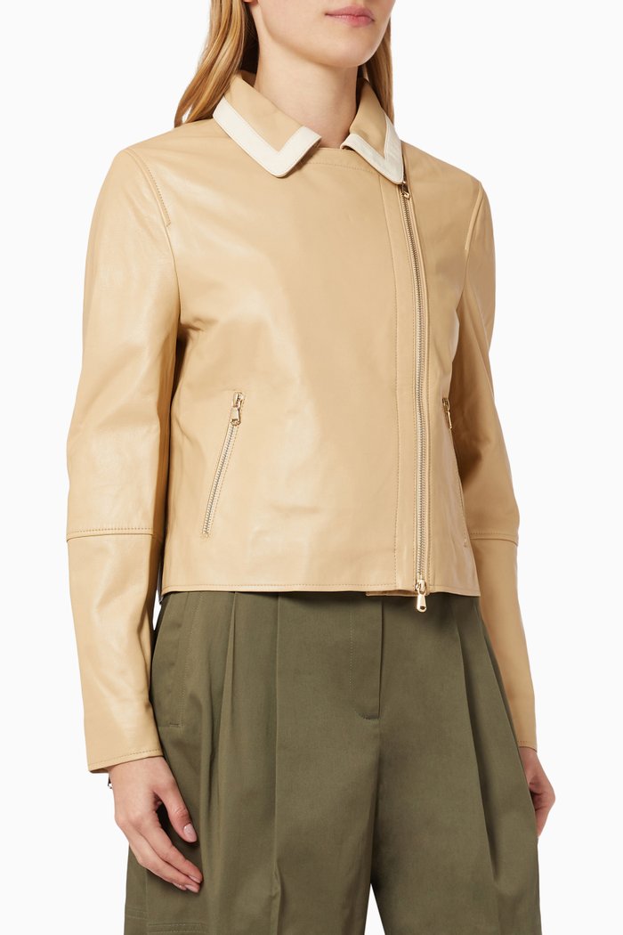 

Gentile Biker Jacket in Leather, Neutral