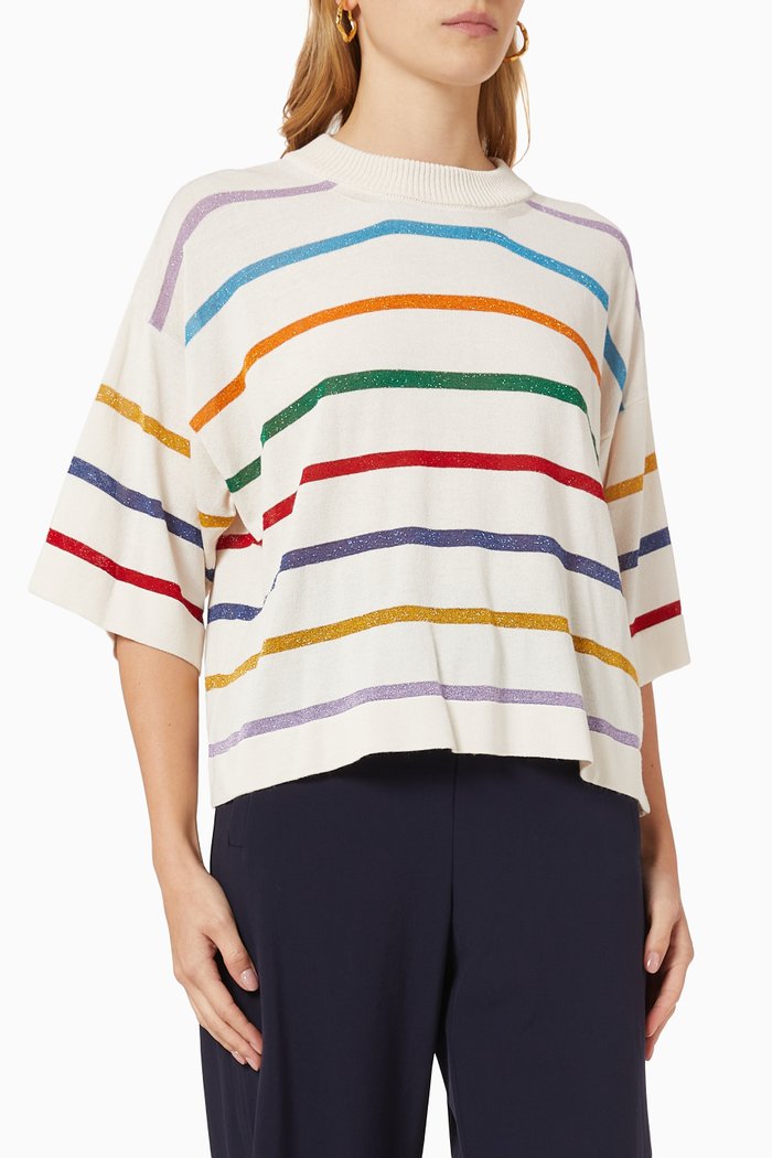 

Linate Striped Sweater, White