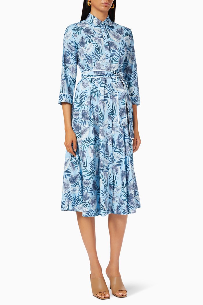 

Voto Shirt Dress in Cotton, Blue