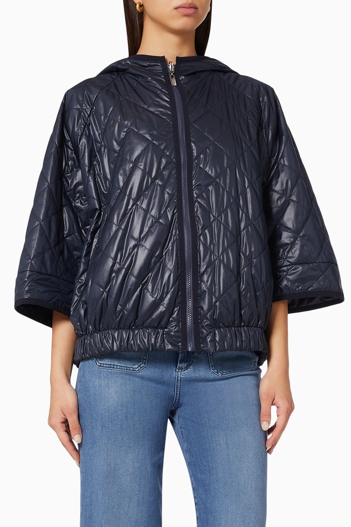 

Latina Reversible Jacket in Quilted Nylon, Blue