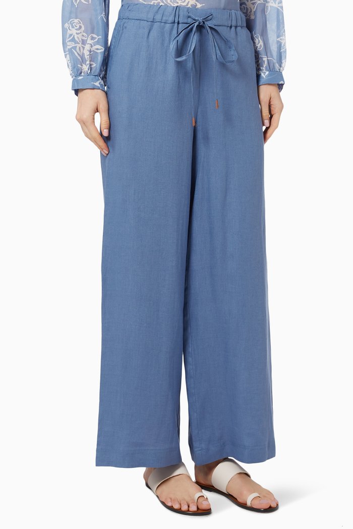 

Zarda Pants in Linen, Blue
