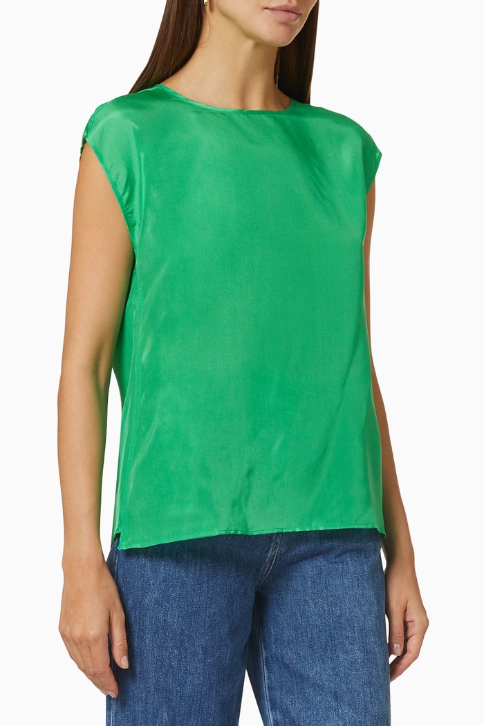 

Scherma Top in Silk, Green