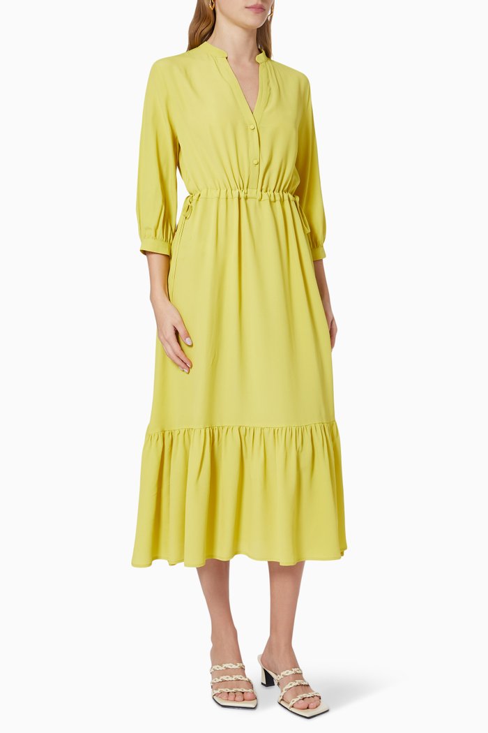 Terramo Dress in Crêpe de Chine, Yellow