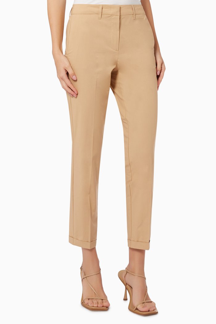 

Soffio Chino Trousers in Stretch Cotton Poplin, Neutral
