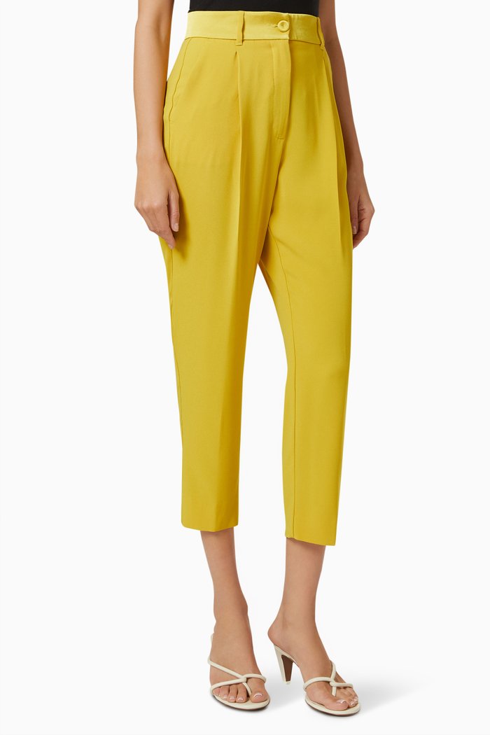 

Carina Pants in Crepe-back Satin, Yellow