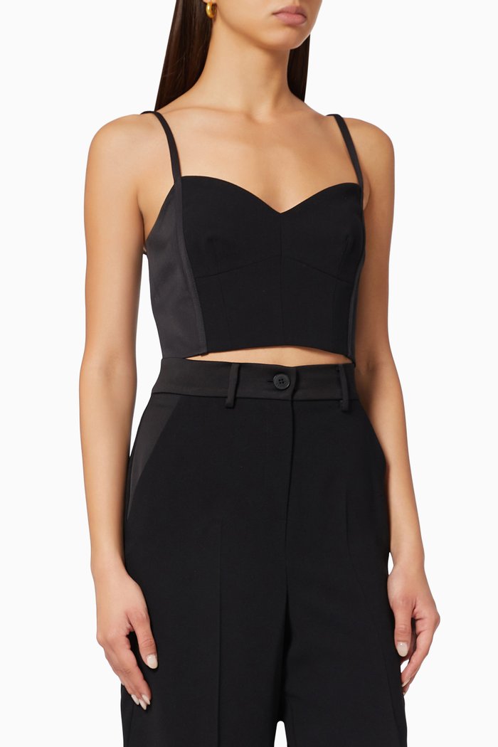 

GNU ART.365 Top in Crepe & Satin, Black