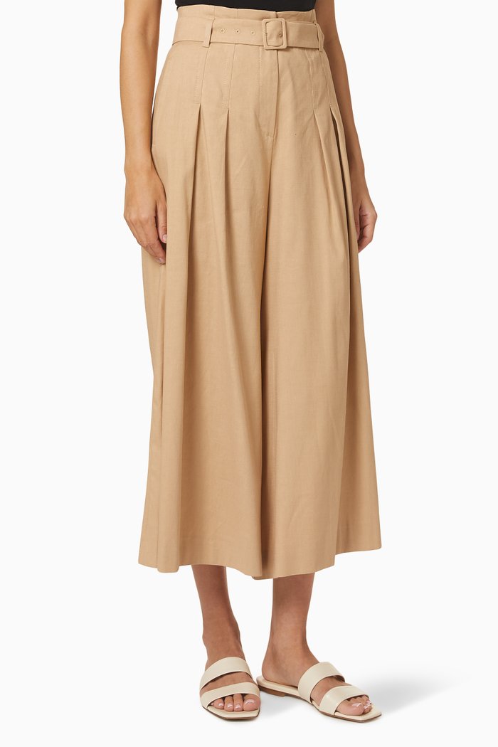 

Currier Cropped Palazzo Pants in Linen Canvas, Neutral