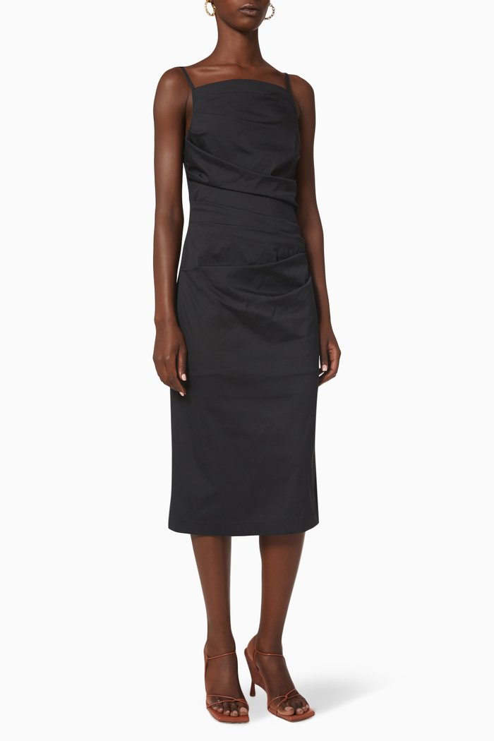 

Tirreno Sheath Dress in Cotton, Black