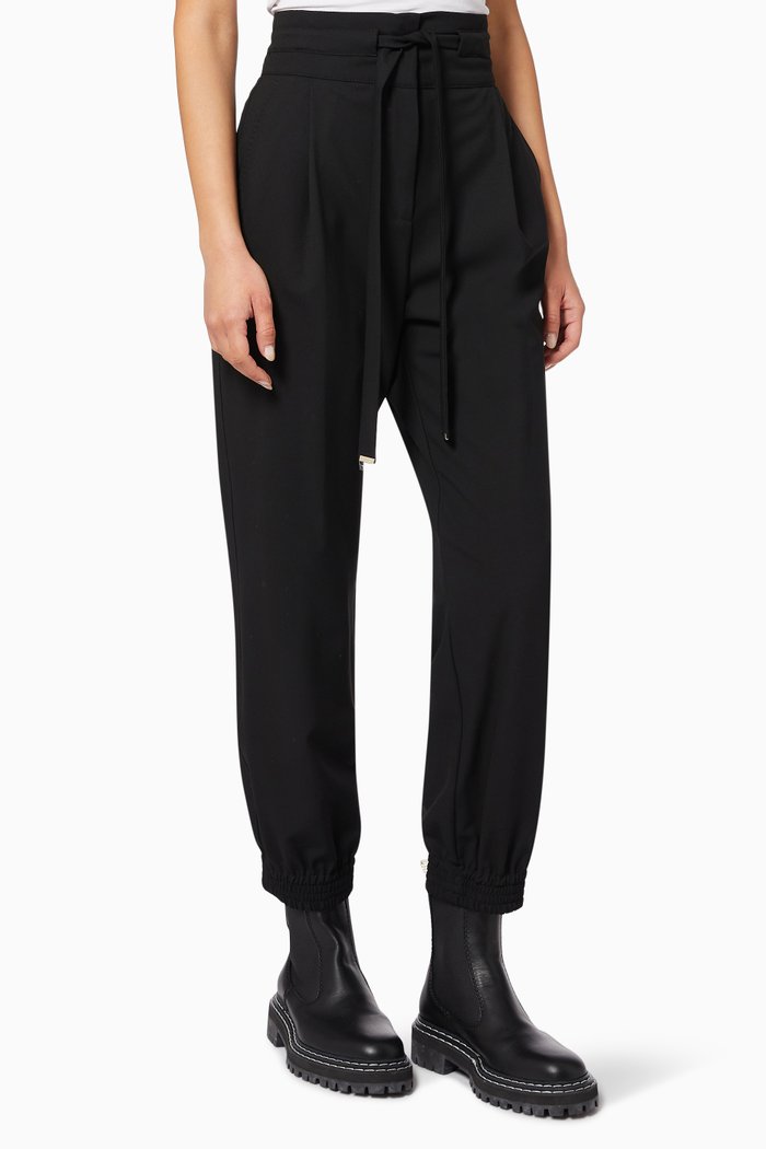 

Novara High Waist Pants in Viscose, Black