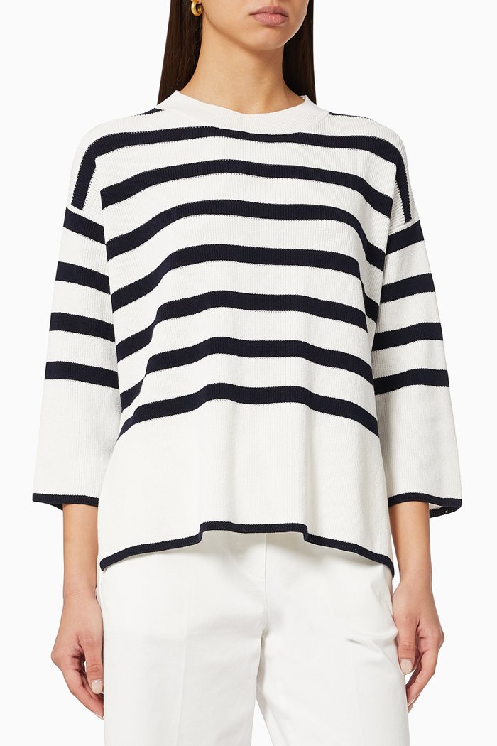 

Jessy Sweater in Rib-knit Cotton, White