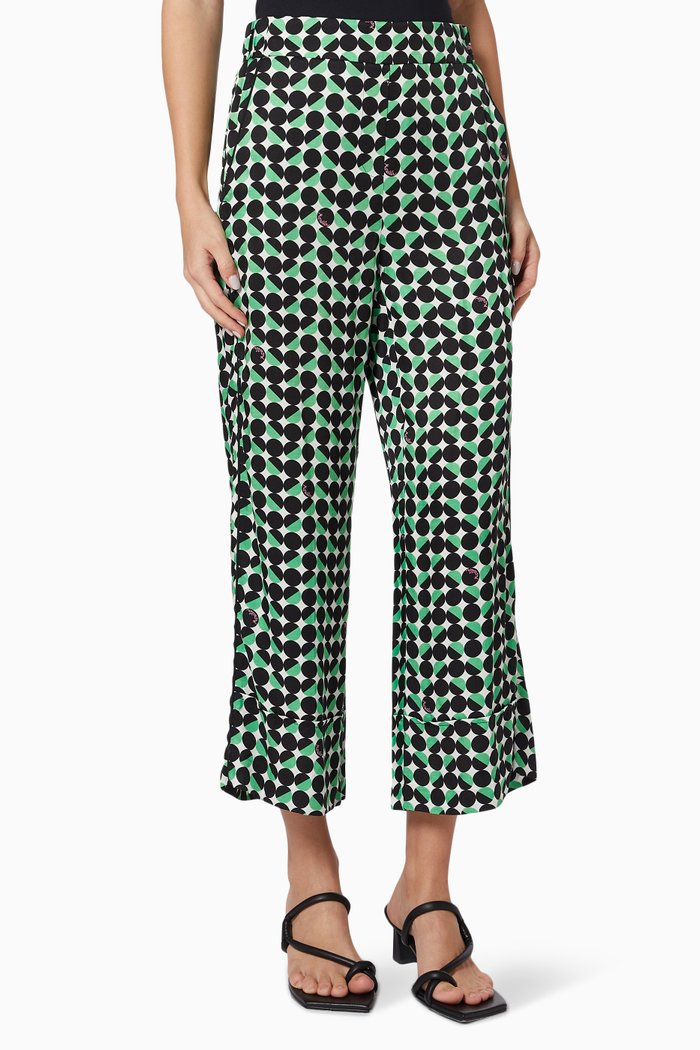 

Marus Geometric Print Pants in Viscose, Green
