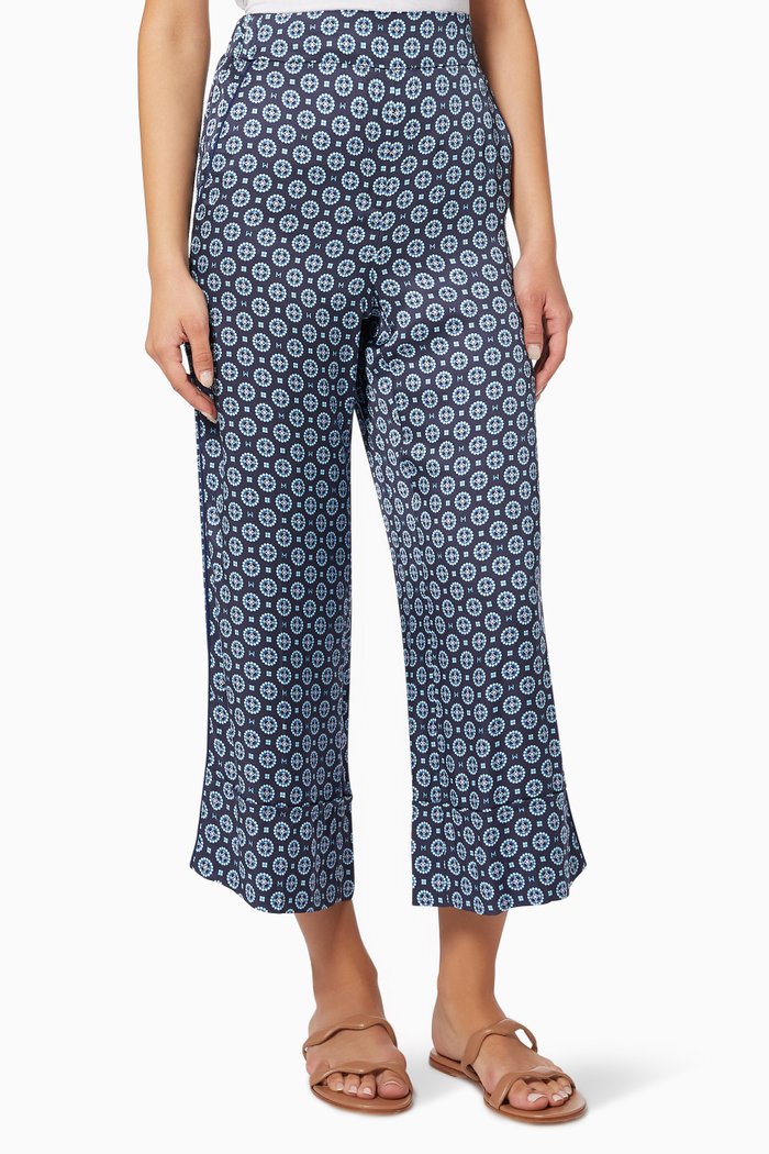 

Marus Geometric Print Pants in Viscose, Blue