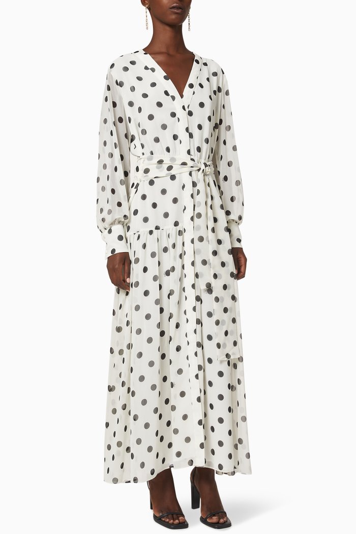 

Ninetta Patterned Dress in Georgette, White