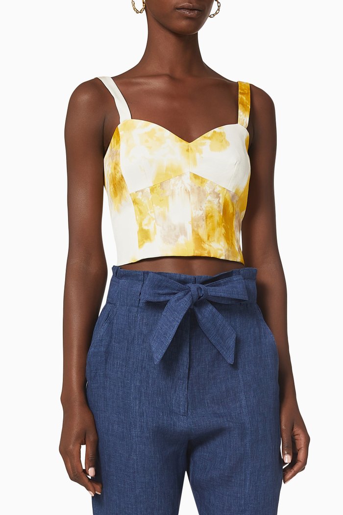 

Domez Bustier Top in Viscose and Cotton, Yellow