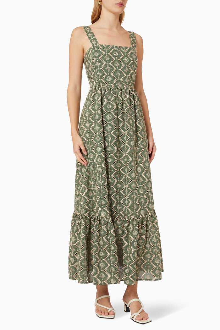 

Broderie Anglais Dress in Muslin, Green
