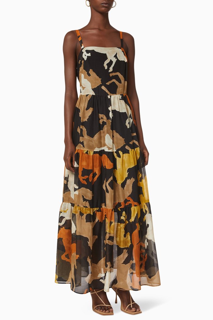 Asterix Dress in Cotton & Silk, Black