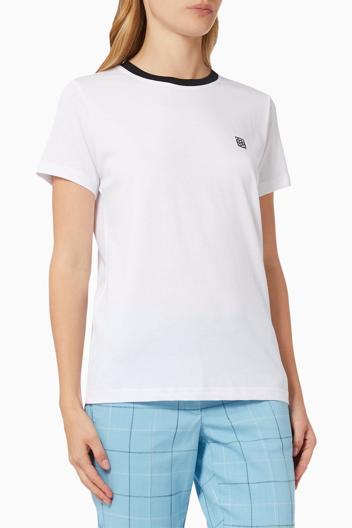 Flauto T-shirt in Cotton Jersey, White