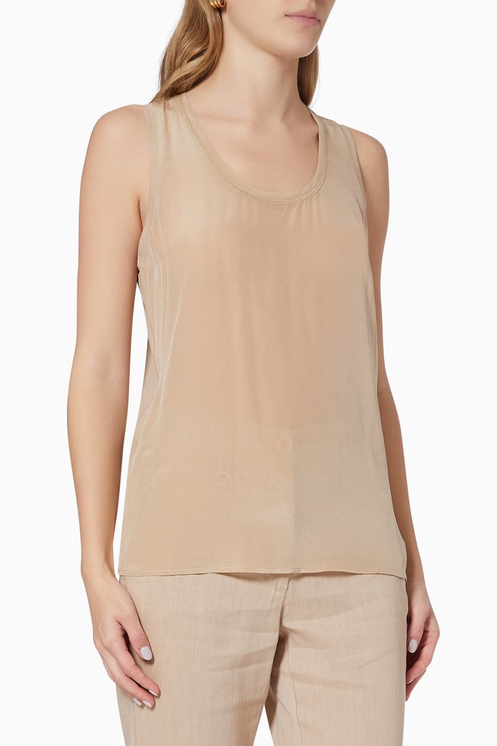 

Negus Monochrome Top in Crepe de Chine, Neutral