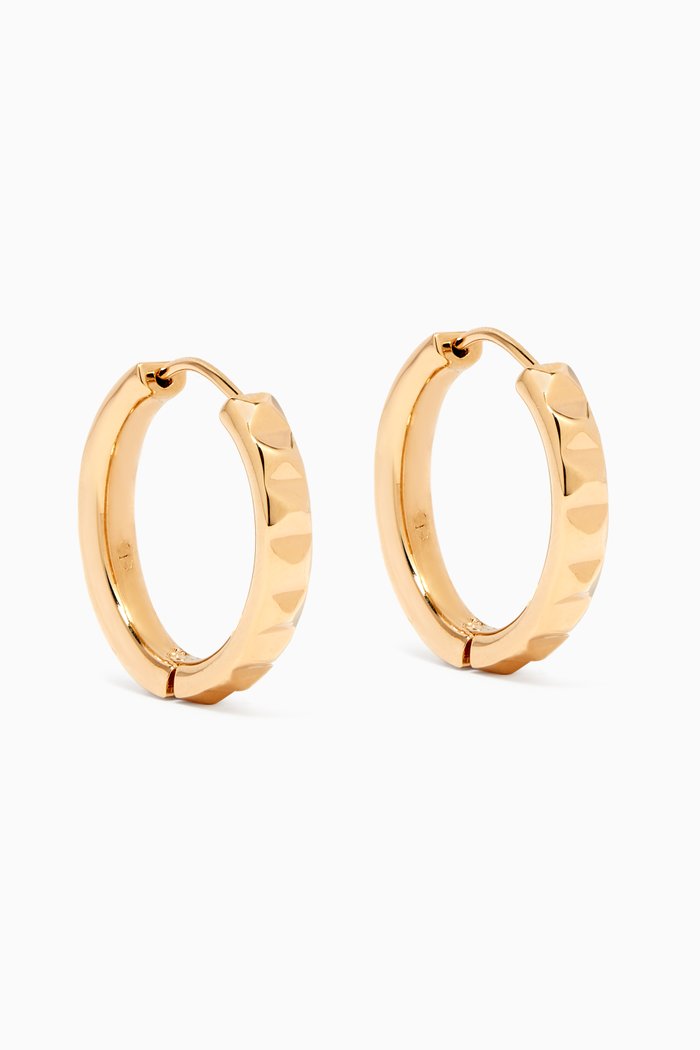 

Valentino Garavani Rockstud Huggies in Plated Brass, Gold