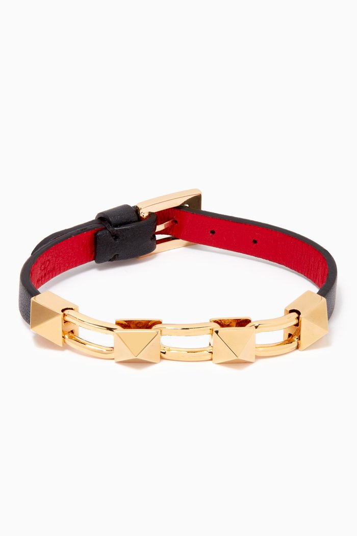 

Valentino Garavani Rockstud Bracelet in Leather, Red