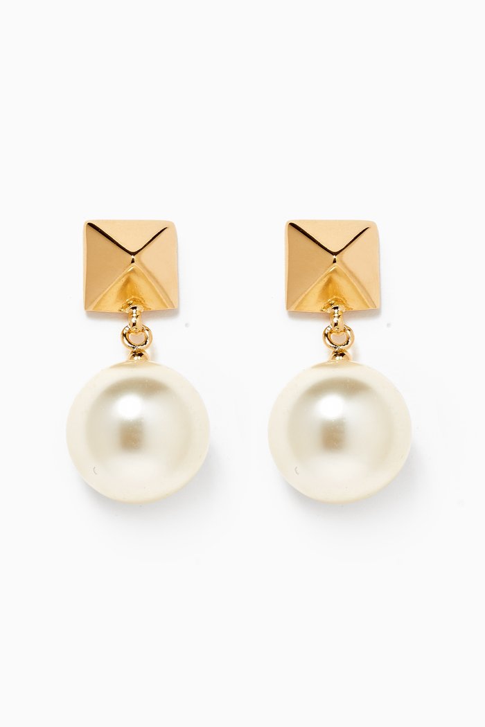 

Valentino Garavani Rockstud Pearl Drop Earrings, Gold