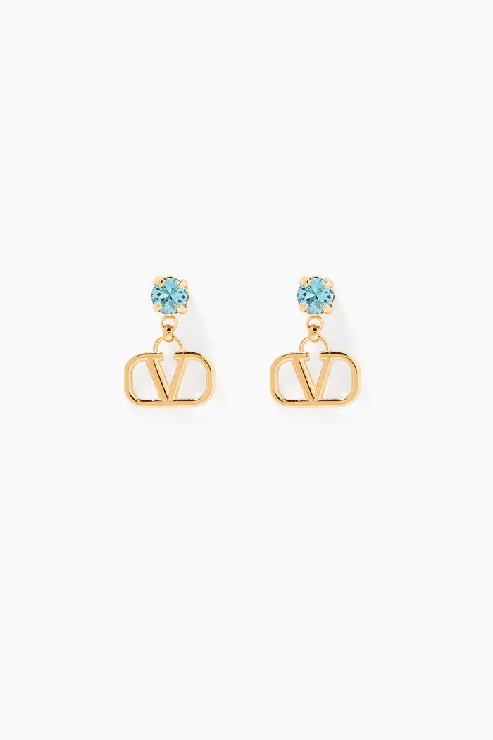 

Valentino Garavani VLOGO Crystal Drop Earrings, Blue