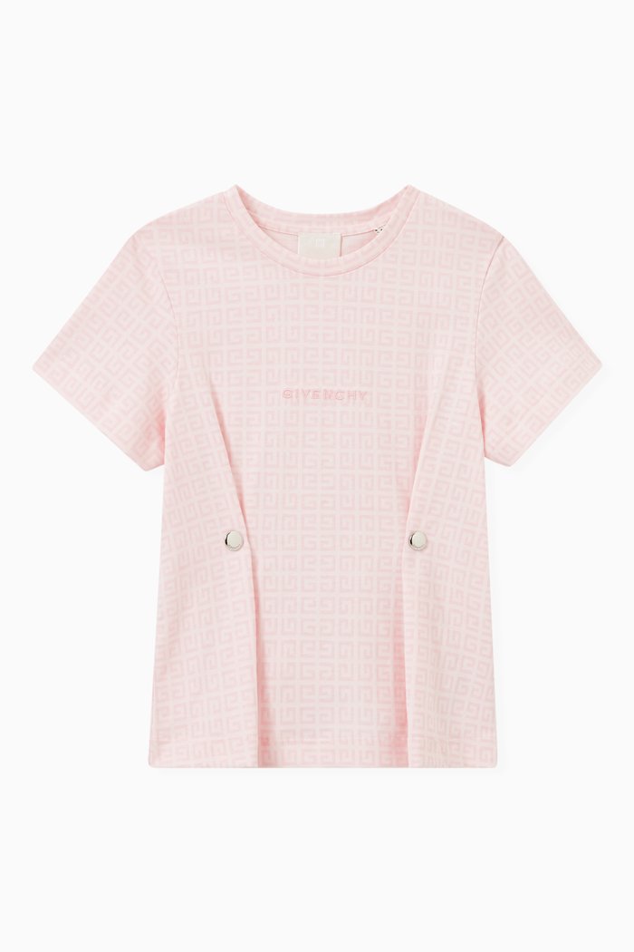 

Logo Print T-Shirt in Cotton, Pink