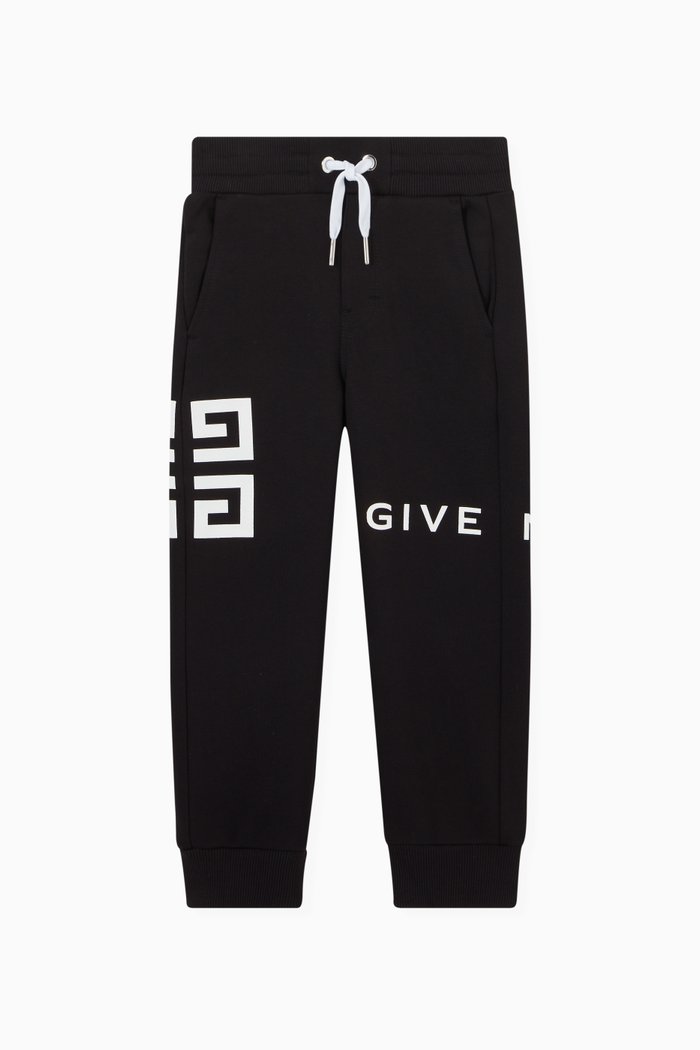 

Logo Print Track Pants in Cotton, Black
