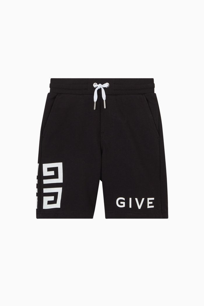 Logo Shorts in Fleece, Black