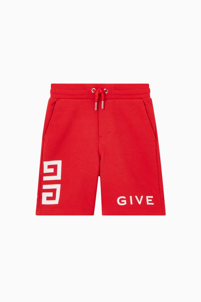 

Logo Shorts in Fleece, Red