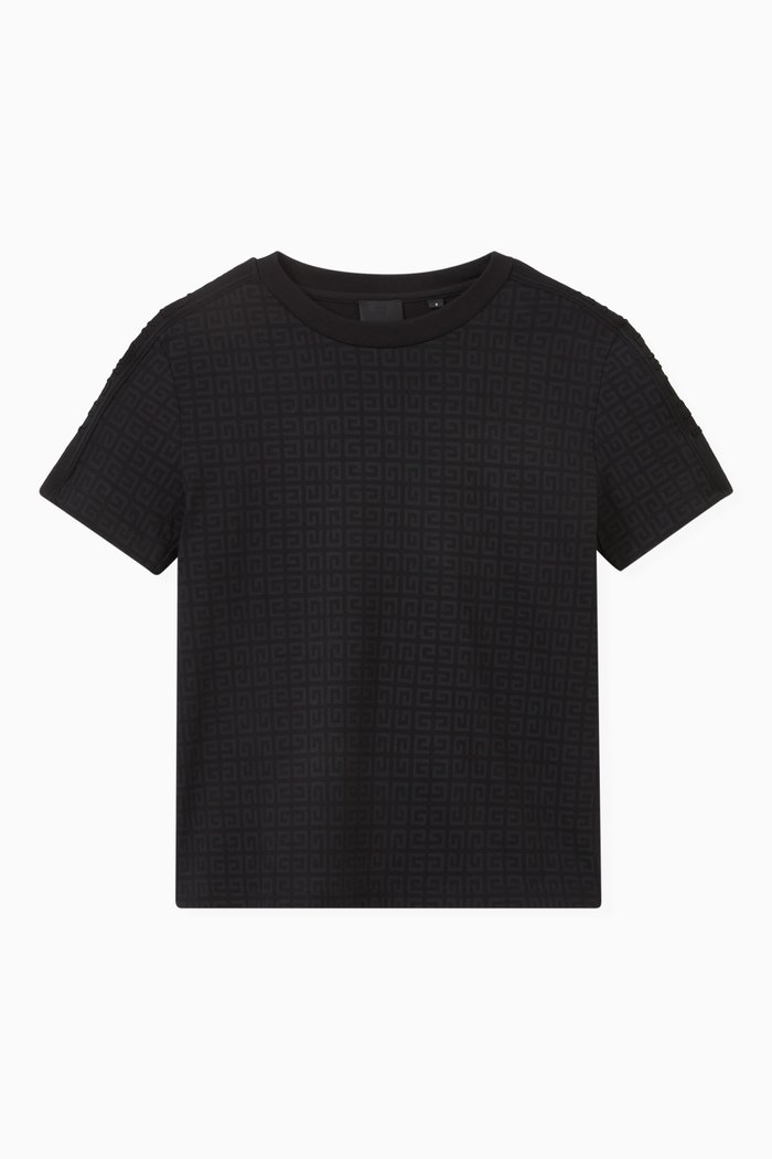 

4G Logo Motif T-Shirt in Cotton, Black