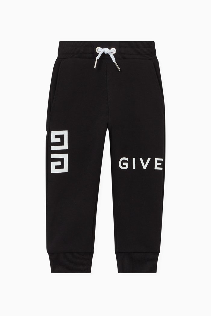 

Logo Print Track Pants in Cotton, Black