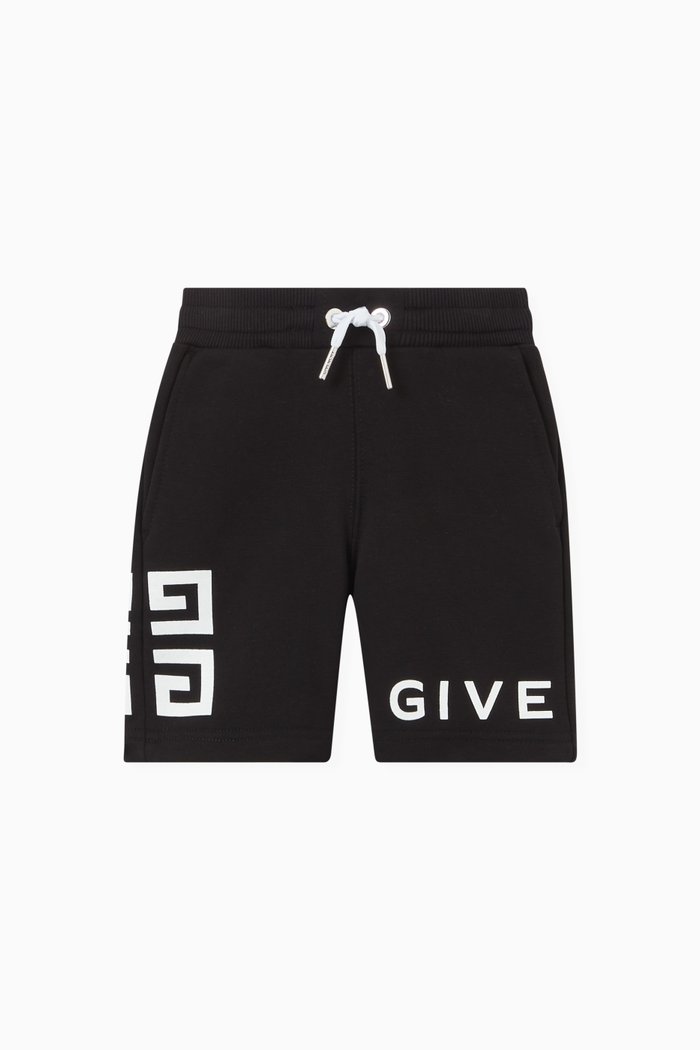 

Logo Print Shorts in Cotton, Black