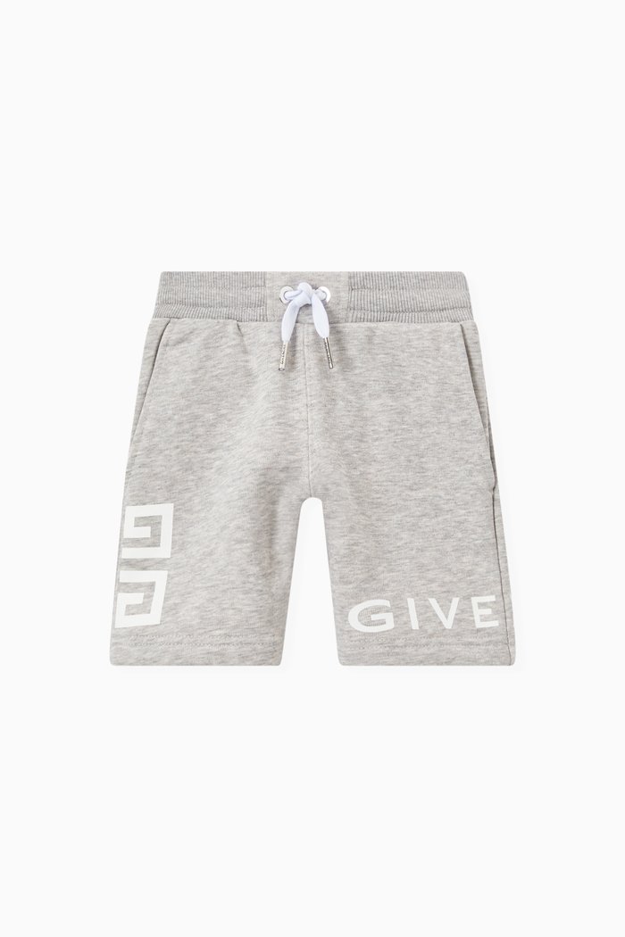 

Logo Print Shorts in Cotton, Grey