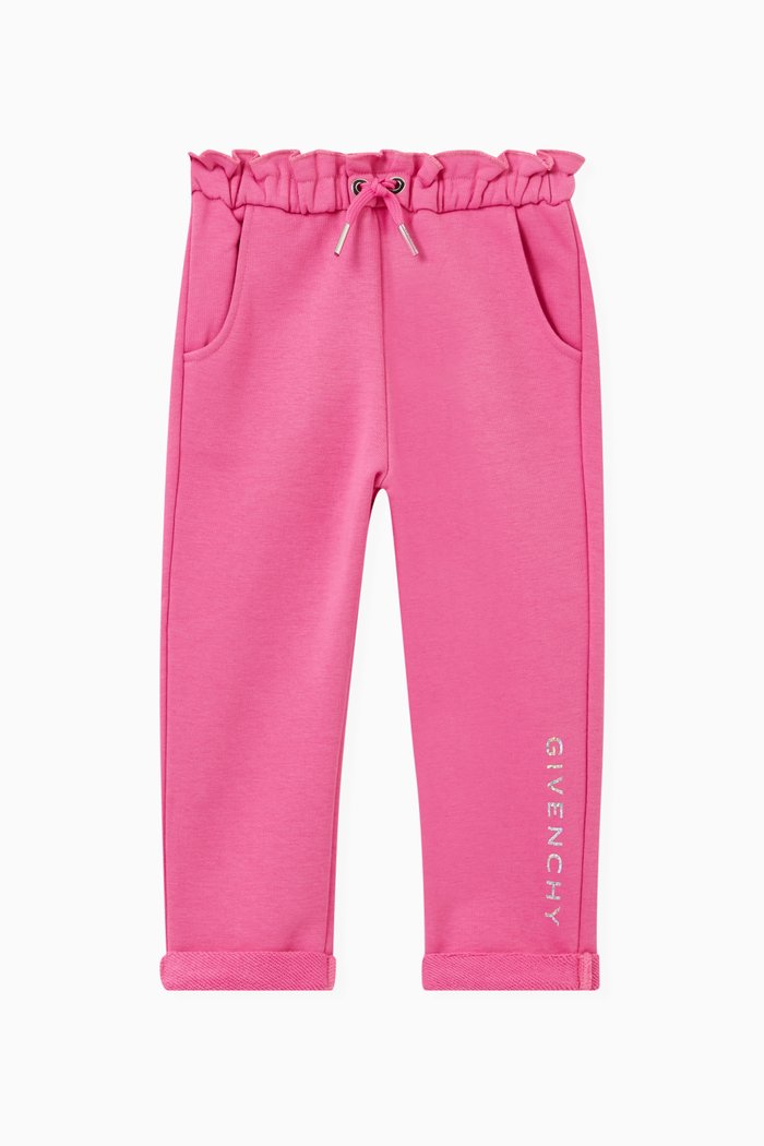 

Logo Print Track Pants in Cotton, Pink