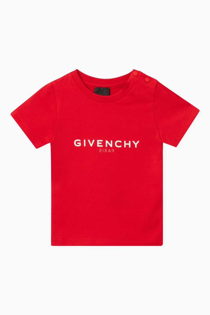 Logo Print T-shirt in Cotton Jersey, Red